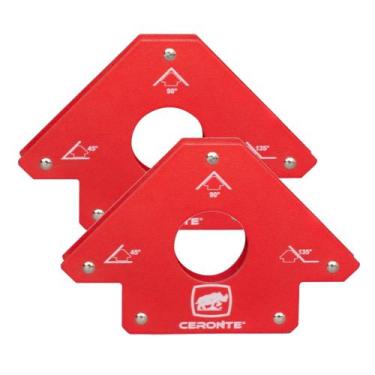 Imagem de Kit 2 Esquadro Magnético Triangular 33kg CET 033 Ceronte - 3.093.003.0