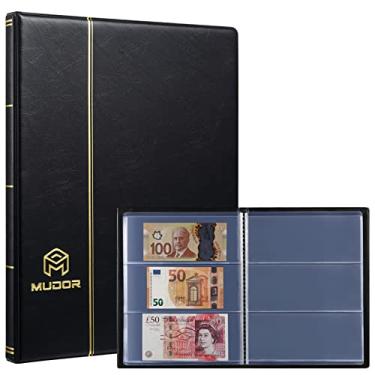 Imagem de MUDOR porta-notas de dólar para colecionadores, capas transparentes para notas de dólar com 20 folhas, porta-moedas com 60 bolsos para notas, álbum de moedas serve para moeda euro e moeda es