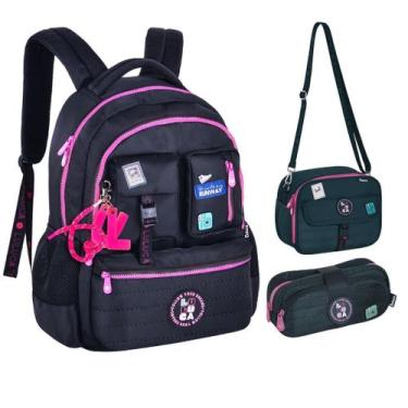 Imagem de Kit Mochila Lancheira Estojo Juvenil Youtuber Luluca - Clio, Preto