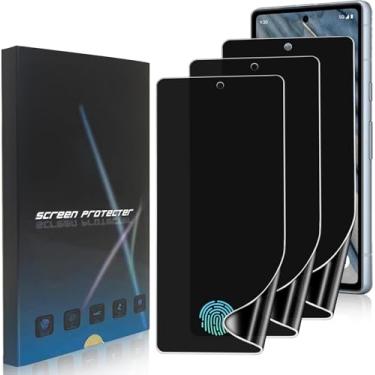 Imagem de zonyee Pacote com 3 protetores de tela de privacidade para Google Pixel 7A [sem vidro], película de TPU flexível macia e adesiva antiespião para Google Pixel 7A, ajuste de curva 3D, [suporta leitor de