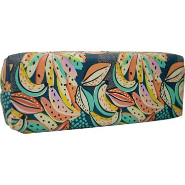 Imagem de Estojo Escolar Ideal Para Escola e Trabalho Com Zíper 22cm Masculino Feminino De Criança Adulto Estampas Tucano Banana Flores Frutas (Banana)