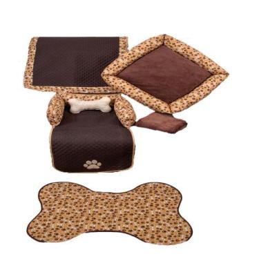 Imagem de Enxoval Pet 6 pçs Pequeno Marrom - ComfortPet