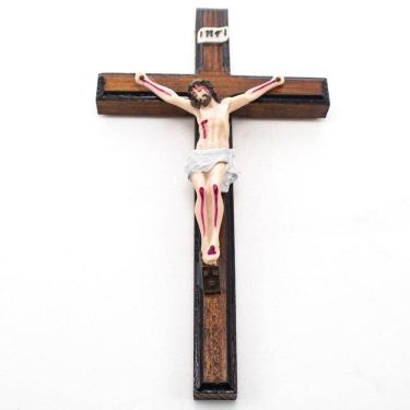 Imagem de Crucifixo De Parede Madeira E Resina 29 Cm