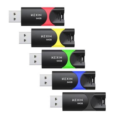 Imagem de Pen Drive USB KEXIN 64GB (Pacote com 5) - USB 2.0