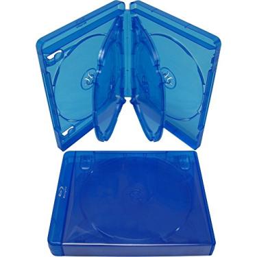 Imagem de (1) Capacidade vazia de 22 mm de espessura de 6 discos – caixas de reposição azuis/capas para filmes de DVD Blu-Ray – Comporta 6 discos BR6R21B