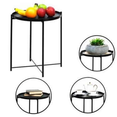 Imagem de Bandeja Decorativa em Metal com Suporte 47cm Preto - Montar & Plantar