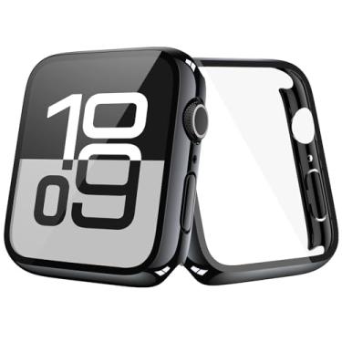 Imagem de [Pacote com 2] Capa JULK de 46 mm com protetor de tela de vidro temperado para Apple Watch 11 (2025), proteção fina com vidro HD, cobertura total de policarbonato rígido para iWatch séries 11/10 de 46