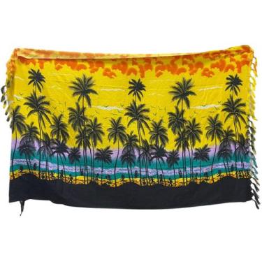 Imagem de Canga Estampada Colorida Lencinho Saída De Praia Poliéster - eletro e 