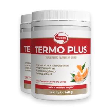 Imagem de Kit 2 Termo Plus Vitafor 240g Tangerina com Chá Verde