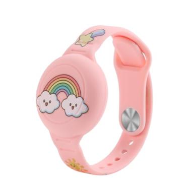 Imagem de Pulseira Infantil para AirTag à Prova D'Água – Segurança e Estilo com Ajuste Confortável! (Arco Iris)