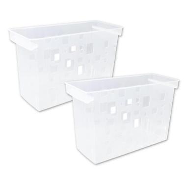 Imagem de Kit 2 Caixa arquivo DelloColor sem pasta suspensa multiuso Transparent