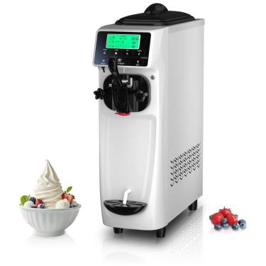 Imagem de Máquina de Sorvete Profissional 17L por Hora com 1 Bico e Tela LCD, 110V 1050W, GSEICE ST16RELW, Branco