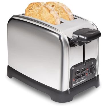 Imagem de Torradeira Elétrica de 2 Fatias com 6 Níveis de Tostagem, 110v, HAMILTON BEACH 22782, Prateado