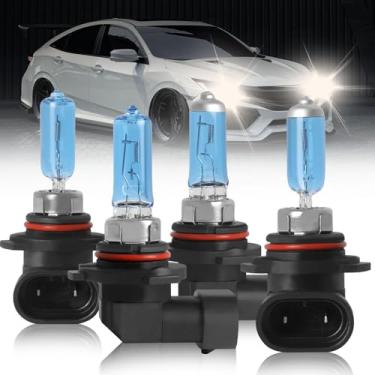 Imagem de NSDXCT 9005 9006 Lâmpadas de farol de halogêneo de alto desempenho para Honda Civic 2004-2013 Sedan 2014-2015 Lâmpadas 9005 Farol alto + 9006 Combo de feixe baixo, 300% mais brilho 5000K, 4 peças