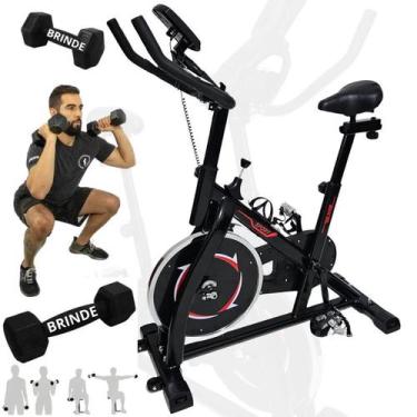 Imagem de Bicicleta Ergometrica Spinning Musculação Com 120kg E 2 Halter 1Kg - G