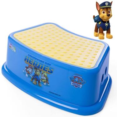 Imagem de Banquinho Degrau Infantil Patrulha Canina Chase Azul Crescidinhos Baby Style Antiderrapante Seguro e Resistente







