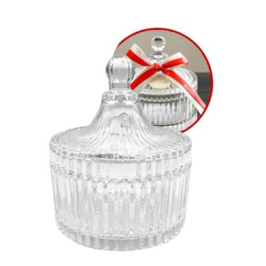 Imagem de Kit 5 Unidades Potiche Bomboniere de Vidro, 270ml, 14cm Transparente lembrancinhas decora��o