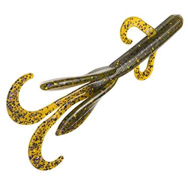 Imagem de Strike King Iscas, KVD Perfect Plastic Magnum Game Isca macia, água doce, 13 cm de comprimento, verde abóbora roxa e dourada, pacote com 6