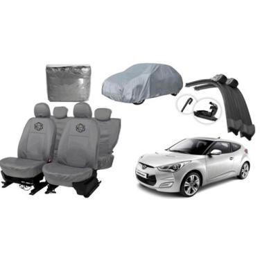 Imagem de Jogo de Capa Veloster 11-14 Cinza + Capa de Cobrir - iron tech