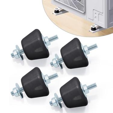 Imagem de Pearwow Pacote com 4 parafusos de borracha, amortecedores, isoladores de borracha antivibração, almofadas de montagem de isolador para mini bombas de calor divididas, compressores de ar, motores a