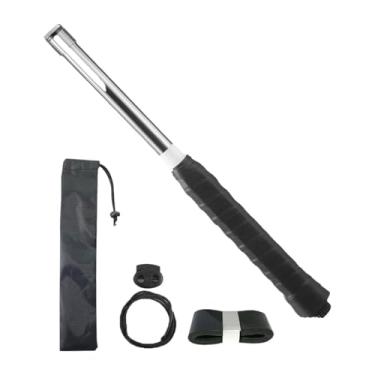 Imagem de UGPLM Badminton Racket Swing Stick Stick Auxiliar Tool, Anti Drop cordão som lembre a ferramenta de treinamento de badminton para iniciantes para jardim, Preto