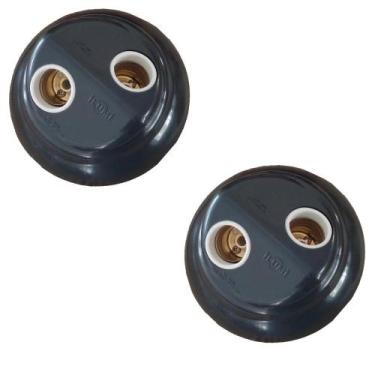 Imagem de Kit 2 Plafon Duplo Redondo Sobrepor Decorativo Para 2 Lâmpadas Led Soq