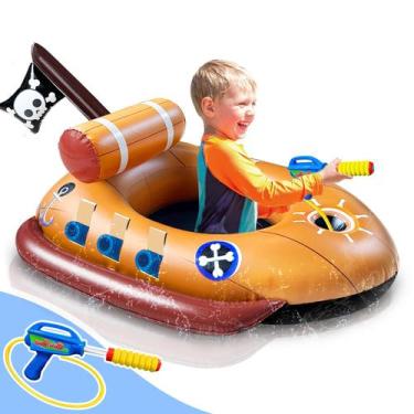 Imagem de Boia Piscina Navio Pirata AMENON Infantil (3 a 11 anos) com Pistola d'