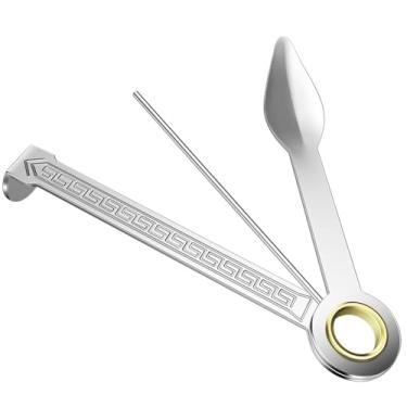 Imagem de AKOAK 1 pacote de limpador de cachimbo de tabaco, ferramenta de adulteração 3 em 1 de aço inoxidável, limpador de cachimbo de fumo, ferramenta portátil de limpeza de fuligem