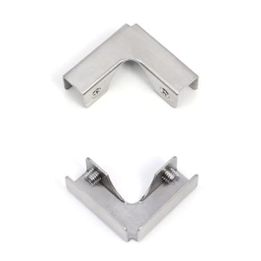 Imagem de heyous 2 peças de braçadeiras de vidro de aço inoxidável em forma de L 3-6 mm conector de vidro de proteção de canto de reforço de tanque de peixes para fixação armário de exibição de prateleira de