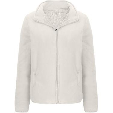 Imagem de Moletons Forrados De Lã Para Mulheres Jaquetas De Inverno Zíper Completo Manga Longa Lapela Casacos Com Capuz Jaqueta Casual Sólida Leve Senhoras Lã Fofa Sherpa Forrada, 01 Beige, L