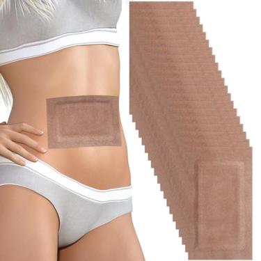 Imagem de Embalagem com 20 peças de óleo de rícino, adesivo autoadesivo para umbigo patch de algodão orgânico para cintura e abdômen, sem lavagem, sem vazamento (óleo não incluído)