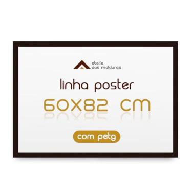 Imagem de Moldura 82x60 para Quadro Mapa Decoração Poster com Proteção Petg (Preto)