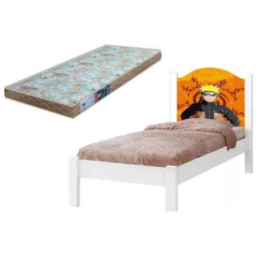 Imagem de Kit Cama Solteiro Resistente MDF Personagens com Colchão  - Anyben, Na