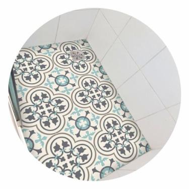 Imagem de Piso vinil antiderrapante para box Ladrilho Azul Claro - 1,20 x 0,80 m