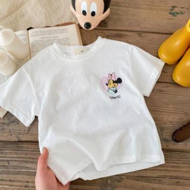 Imagem de Camiseta Infantil de Verão - Minnie e Mickey - Manga Curta, 120cm(4-6 