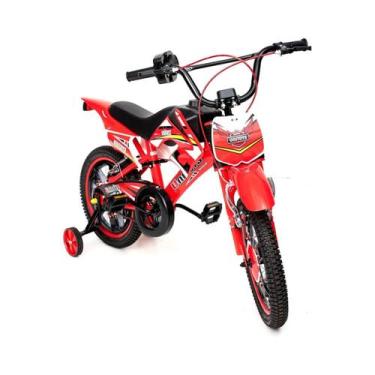 Imagem de Bike moto cross vermelha aro 16 - 1172 - TURMA DA AVENTURA UNI TOYS