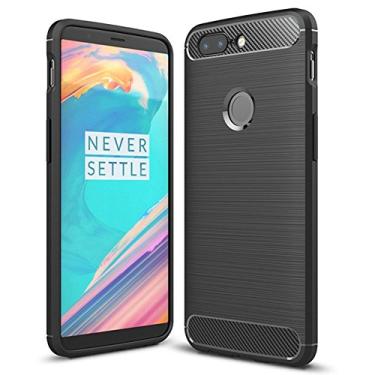 Imagem de CruzerLite Capa para Oneplus 5t, capa fina de absorção de choque de fibra de carbono para Oneplus 5t (preto)