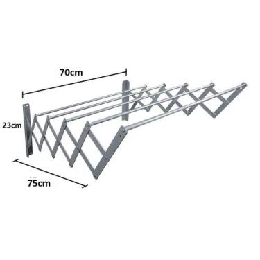 Imagem de Varal de parede reforcado sanfonado retratil lavanderia ap - Yeet