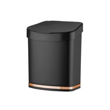 Imagem de Lixeira Em Plástico Eleganza 2,5L Future Preto E Rose Gold