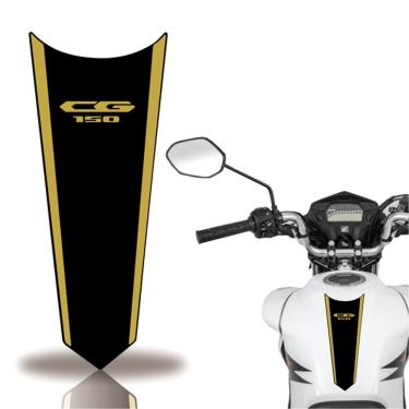 Imagem de Adesivo Faixa Gravata Tanque Moto Cg 160 150 Titan Fan Cor 150 Preto Com Dourado