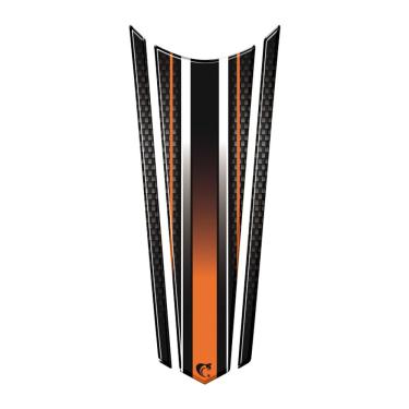 Imagem de Adesivo Faixa Gravata Resinado Tanque Moto Honda Varias Laranja Preto