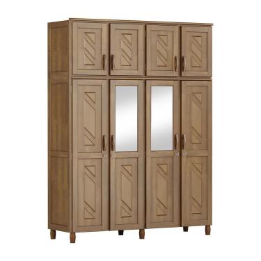 Imagem de Guarda-Roupa Grécia Casal Imbuia Espelho 8 Portas 3 Gavetas