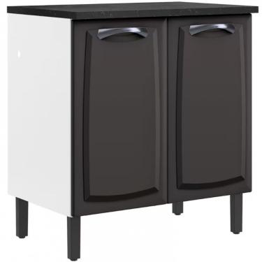 Imagem de Balcão Duplo Itatiaia New Premium Com 2 Portas E 2 Prateleir Branco Com Grafite