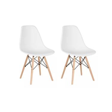 Imagem de Conjunto 2 Cadeiras Para Sala De Jantar Eames Eiffel Dkr Branco