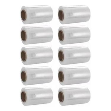 Imagem de Filme Stretch 10cm  Kit com 40 Rolos tudo sem cabo Embalagem Rápida e 