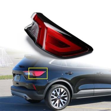 Imagem de Astra Depot Compatível com Ford Escape Running Brake 2020-2022 Lâmpada traseira externa do lado do passageiro - FO2805128, LJ6Z13404E, LJ6Z13404C - Lente transparente vermelha, LED + halogênio, 6