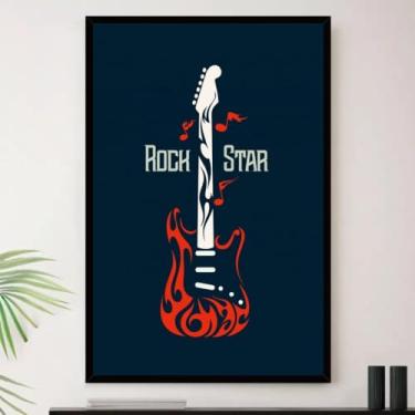 Imagem de Genérico, Quadro Guitarra Metal Rock Roll Musica Decorativo A3 35x45cm