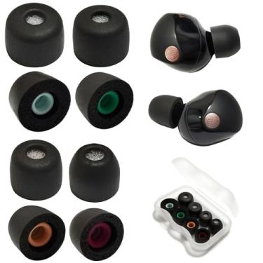 Imagem de Mijusun Ponteiras De Espuma Viscoelástica Para Fones Ouvido Sony Wf-1000Xm5 Com Filtro E Capa Wf-1000Xm4, 4 Pares, Preto