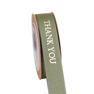 Imagem de Meseey Carretel De 5/8", 10 Jardas, Estampa Dourada Metálica, Fita Agradecimento, Gorgorão, Para Natal, Aniversário, Casamento, Decoração Artesanato, Embrulho Presente, Todos Os Artesanatos E Costur