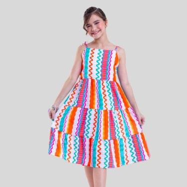 Imagem de Vestido Infantil Juvenil Menina Estampado Roupa de Menina Moda Bloguei